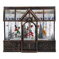 Стеклянный дом, со снегом, LED 23,5x8,5x20 см Timstor