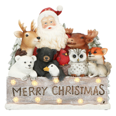 Новогодний сувенир &quot;Санта с животными&quot; 29x10x28 см LED Timstor