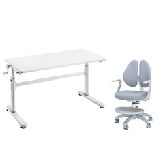 Комплект парта Imparare Grey + кресло Primo Grey с подлокотниками и подставкой Cubby