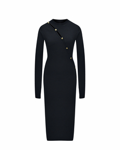 Трикотажное платье, черное Versace
