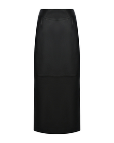 Юбка-карандаш из кожи, черная Alberta Ferretti