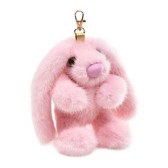 Меховая игрушка-брелок Зайка Адель, норка, розовая Рина Поплавская