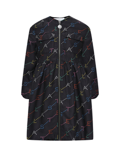 Платье на молнии с логотипом, черное Stella McCartney