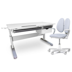 Комплект парта Grande Grey + кресло Mente Grey Fundesk