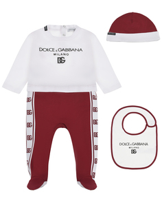 Подарочный набор: комбинезон, слюнявчик и шапка Dolce & Gabbana