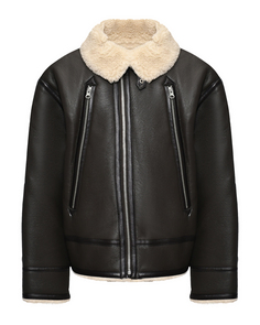 Куртка-дубленка из эко-кожи, коричневая Mm6 Maison Margiela