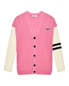 Кардиган розовый с белыми рукавами Msgm
