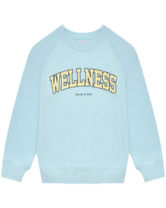 Свитшот с надписью wellness, голубой Sporty&Rich