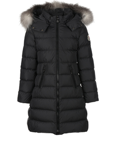 Пальто-пуховик графитового цвета Moncler