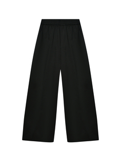Брюки широкие на резинке с атласными лампасами, черные Mm6 Maison Margiela