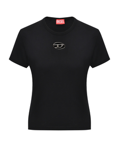 Футболка slim fit, металлическое лого Diesel