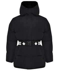 Стеганая куртка с капюшоном, черная Dsquared2