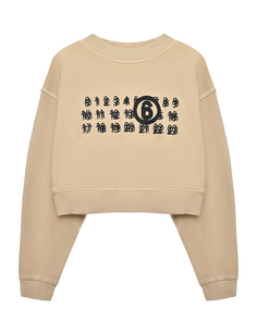 Укороченный свитшот с лого Mm6 Maison Margiela