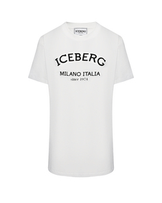 Футболка с логотипом на груди, белая Iceberg
