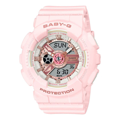 Часы BABY-G BA-110 светло-розовые, медный циферблат Casio