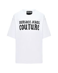 Футболка оверсайз, черный принт лого Versace