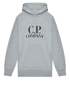 Толстовка-худи с логотипом, светло-серая C.P. Company