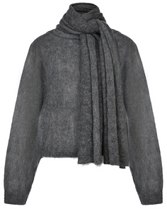 Джемпер с шарфом, серый Alberta Ferretti