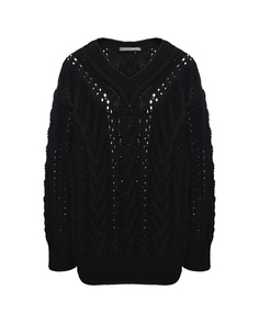 Джемпер с V-вырезом, узор ёлочкой Alberta Ferretti