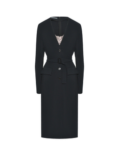 Однобортное платье, черное Alberta Ferretti