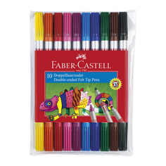 Фломастеры двухсторонние, в футляре, 10 шт Faber Castell
