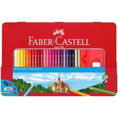 Набор цветных карандашей &quot;Замок&quot; 48 шт. + ластик + точилка Faber Castell