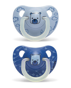 Пустышка от 6 до 18 месяцев с латексной соской анатомической формы (2шт). Suavinex