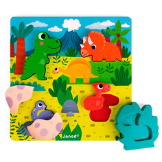 Пазл-вкладыш с сюрпризом &quot;Найди динозавра&quot; 6 элементов Janod