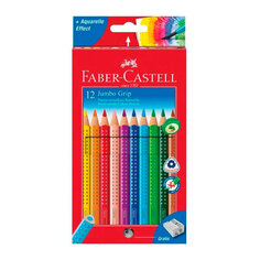 Карандаши цветные JUMBO GRIP с точилкой 12 шт. Faber Castell