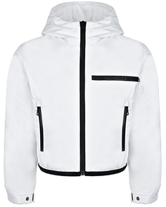 Белая куртка с черным кантом Moncler