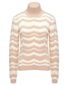 Водолазка с узором &quot;зигзаг&quot;, кремовая Missoni
