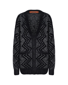 Удлиненный кардиган с декором &quot;зигзаг&quot;, черный Missoni