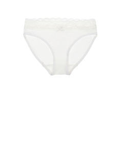 Белые трусы с отделкой кружевом Sanetta