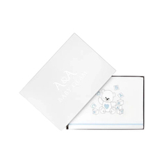 Комплект белья «Alphabet Bear» белый с голубой вышивкой A&A Baby Glam
