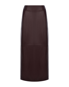 Юбка-карандаш из кожи, бордовая Alberta Ferretti