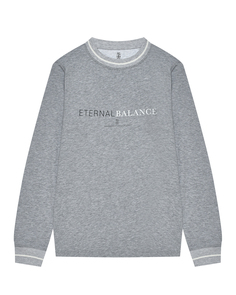 Толстовка с принтом &quot;eternal balance&quot;, серая Brunello Cucinelli