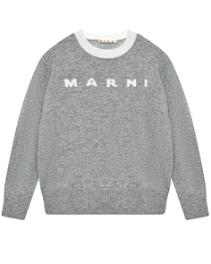 Джемпер с белым лого, серый Marni