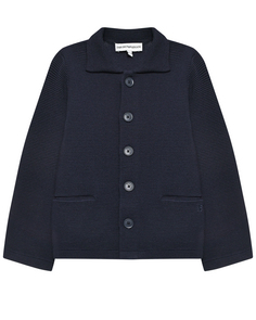 Кардиган с лого в тон, синий Emporio Armani