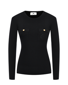 Джемпер slim fit с мини кармашками на груди Elisabetta Franchi