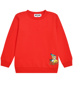 Свитшот с принтом &quot;медвежонок на санках&quot;, красный Moschino