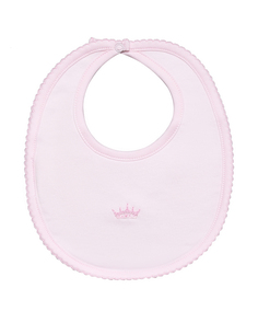 Слюнявчик с вышивкой короны, розовый Lyda Baby
