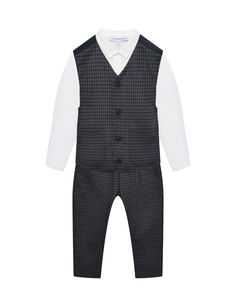 Комплект: жилет, рубашка и брюки в клетку Emporio Armani
