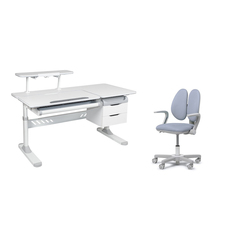 Комплект парта Ortensia Grey + кресло Mente Grey с подлокотниками Cubby