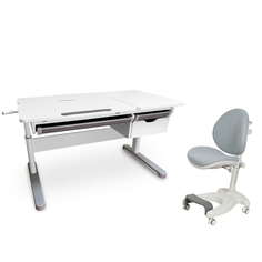 Комплект парта Grande Grey + кресло Cielo Grey Fundesk