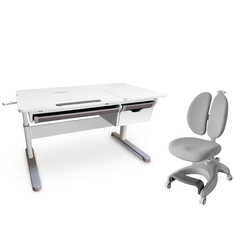 Комплект парта Grande Grey + кресло Solerte Grey Fundesk