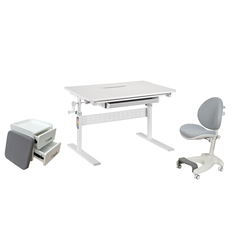 Комплект парта Colore Grey + кресло Cielo Grey + тумба SS25 Fundesk