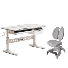 Комплект парта Fiore Grey + кресло Solerte Grey Fundesk