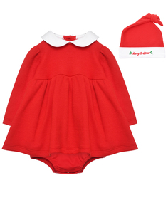 Новогодний комплект: платье-боди и шапка Lyda Baby