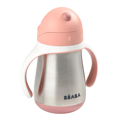 Поильник-термос TASSE PAILLE INOX PINK, 250 мл Beaba