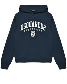 Толстовка-худи с лого, темно-синяя Dsquared2